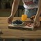 Rustic Natural Tree Log Wooden Rectangular Shape Serving Tray Cutting Board
